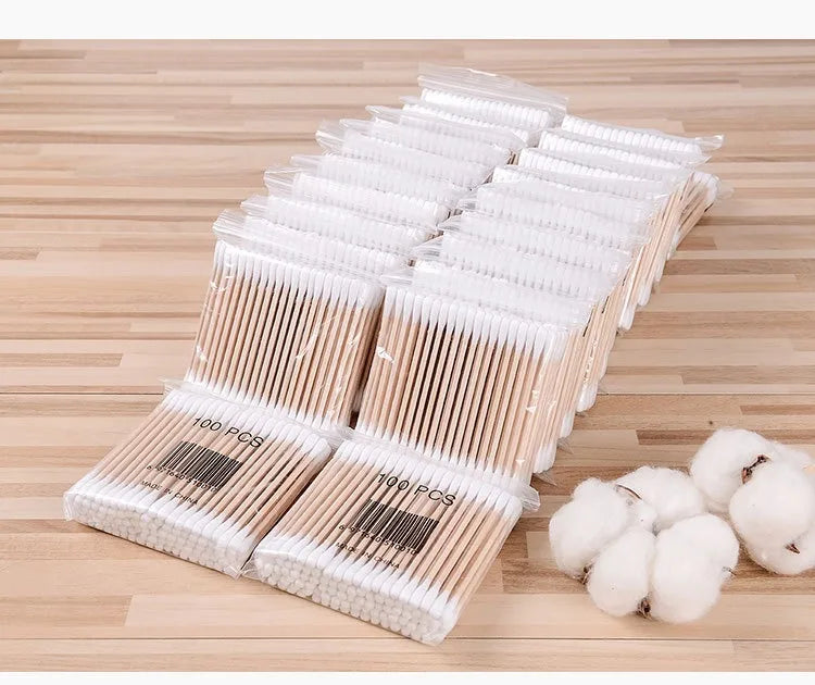 CowLost | 500pcs-double-head-wood-cotton-swab-nose-ears-cleaning |17