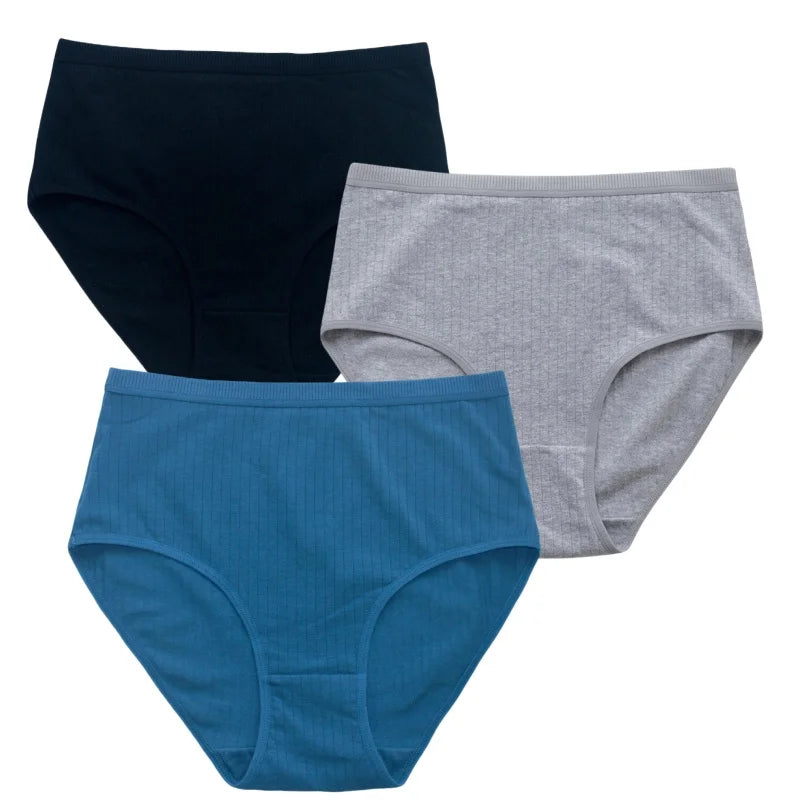CowLost | product_id-3pcs-women-high-waist-cotton-briefs-tummy-control-breathable-underwear-m-xxl |23
