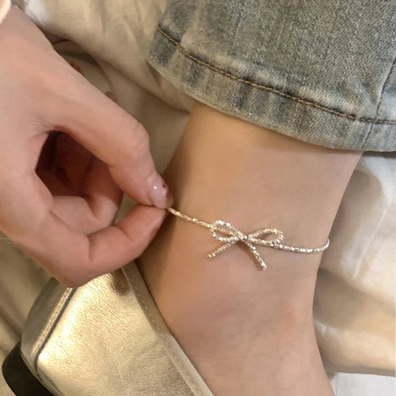 CowLost | handbags-sam-panda-925-sterling-silver-butterfly-zircon-tassel-anklet-for-women |56
