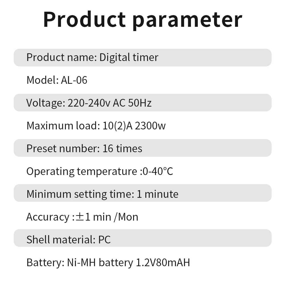 220V JUANJUAN Digital 7-Day Programmable Timer Socket EU Plug Smart Switch
