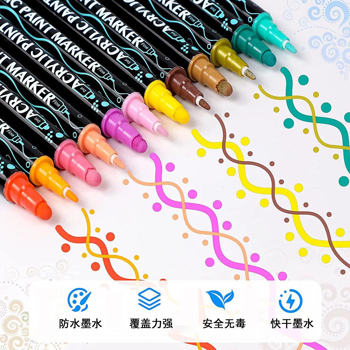 CowLost | markers-product_id-12-36-colors-dual-tip-acrylic-paint-markers-permanent-ink-art-pens-portable-coloring-set |5