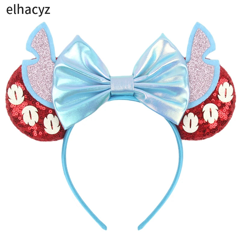 CowLost | cartoon-lilo-stitch-head-band-girls-sequins-bow-hairband |44