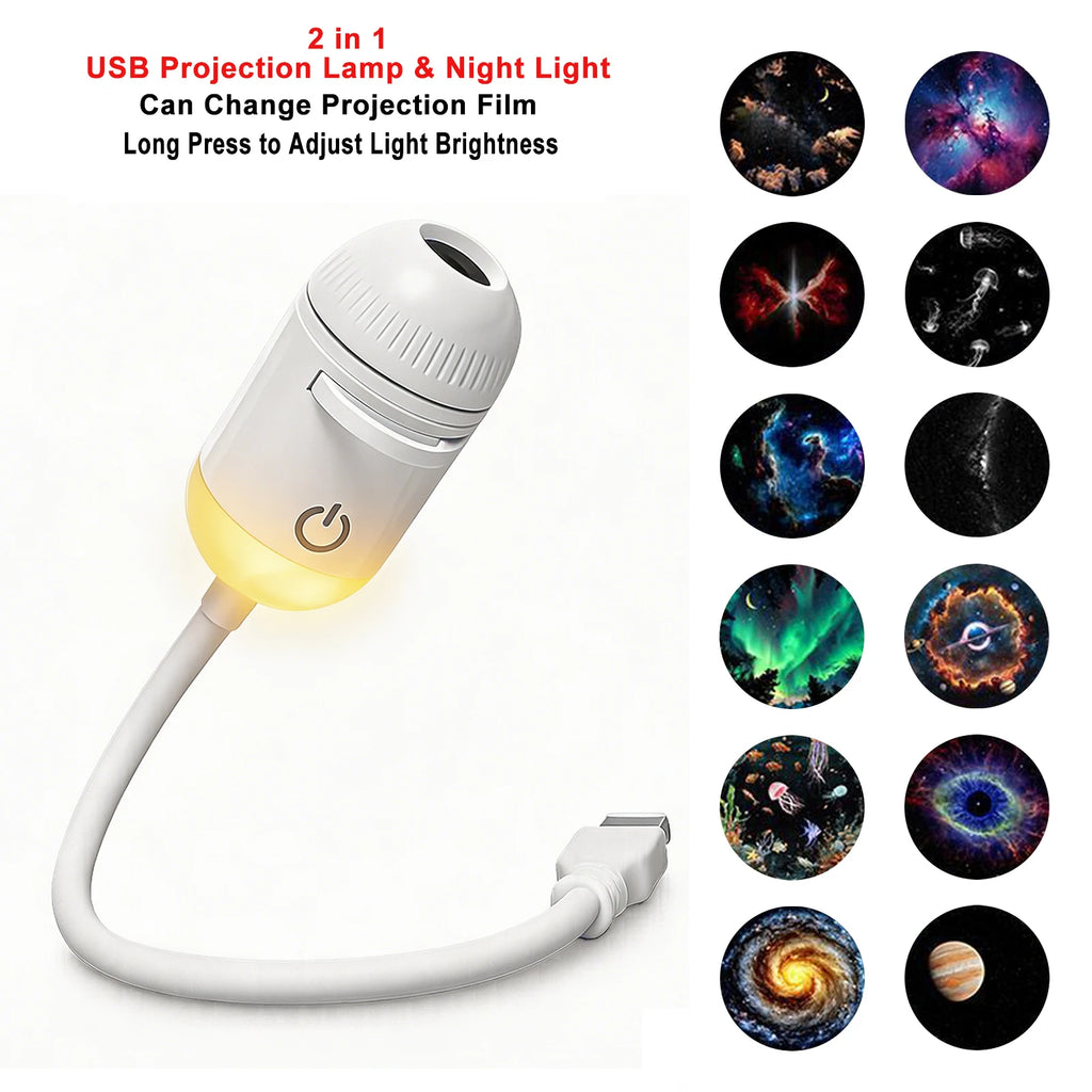USB Car Interior LED Starry Galaxy Atmosphere Projector Light