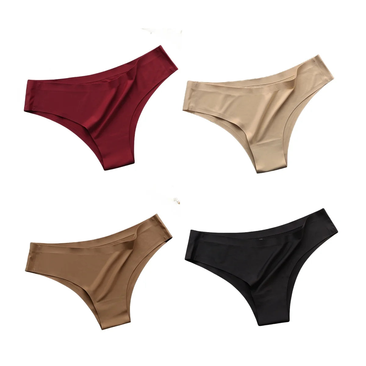 CowLost | product_id-4pcs-women-s-ice-silk-low-rise-brazilian-briefs-soft-breathable-panties-m-xl |29
