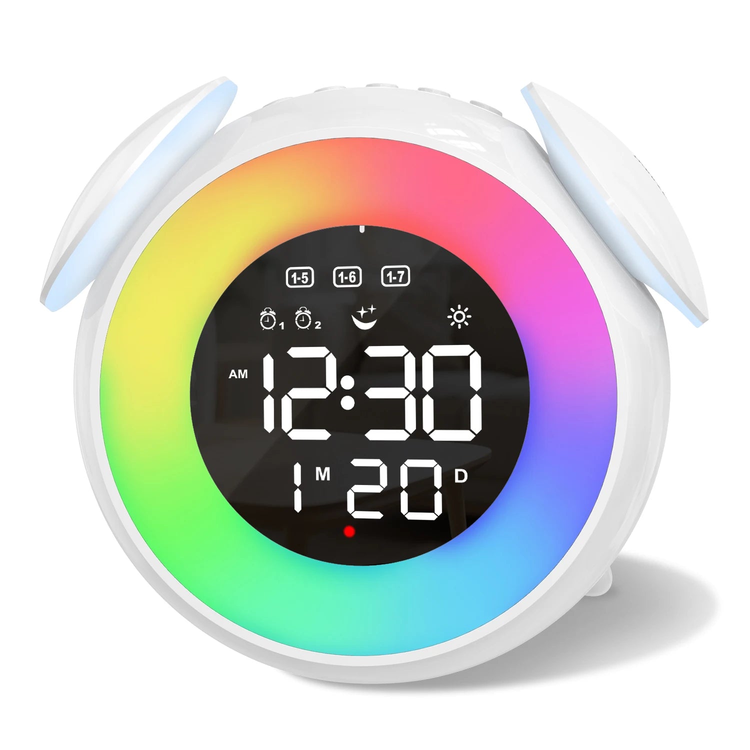ORIA Kids Digital Alarm Clock with 9-Color Night Light and Dual Alarms for Toddlers