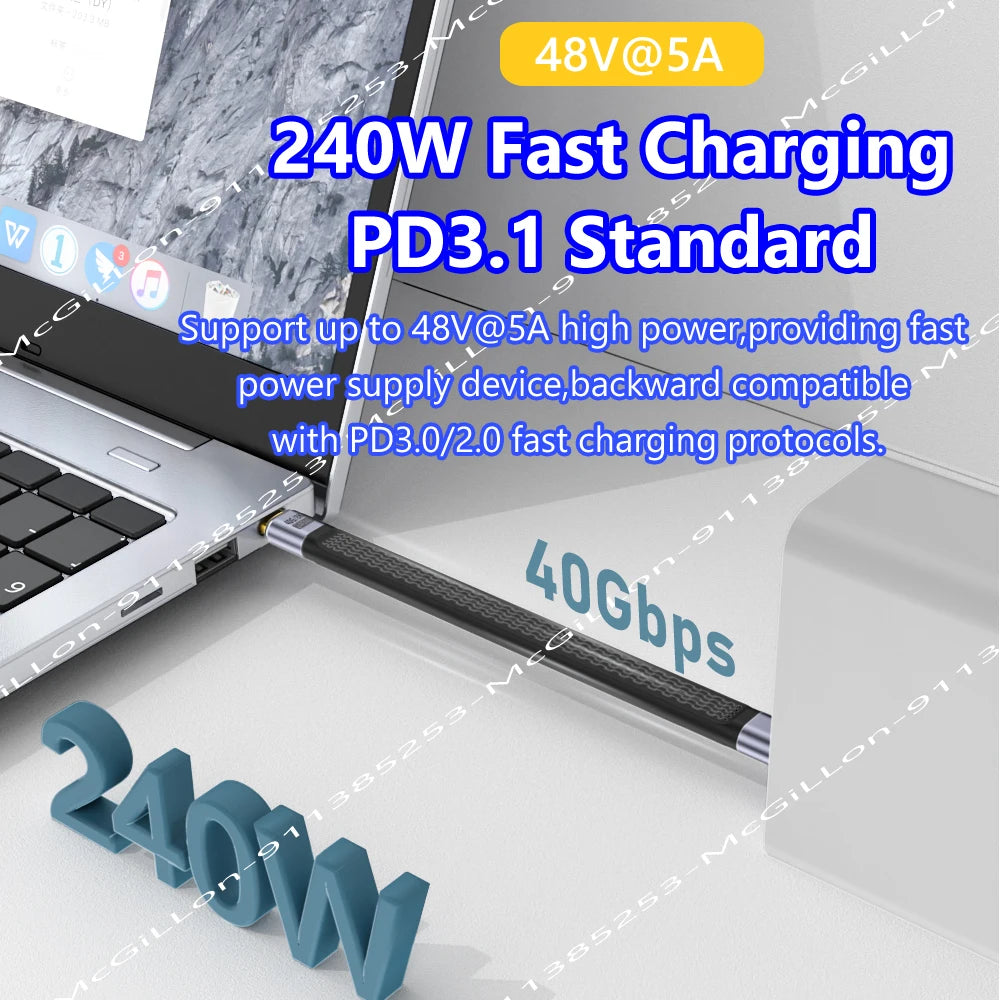 CowLost | product_id-240w-5a-usb-c-to-usb-c-thunderbolt-4-cable-40gbps-8k-60hz-fast-charge-for-macbook-samsung-xiaomi |3