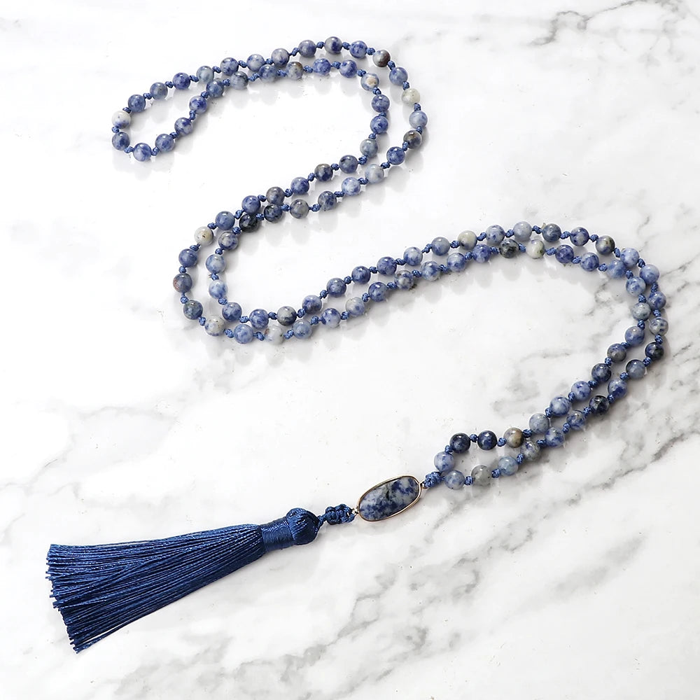 CowLost | handbags-white-dot-blue-vein-sodalite-108-beaded-mala-necklace-natural-stone |17