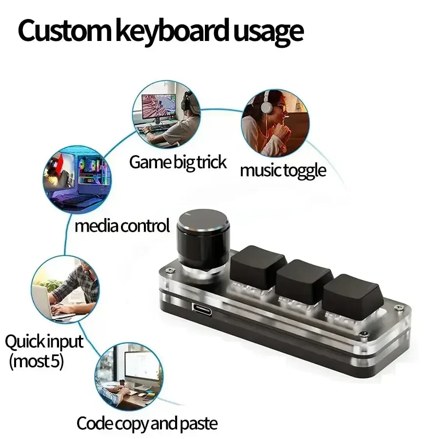 CowLost | product_id-ggbee-rgb-wired-mini-mechanical-keyboard-with-3-key-macro-and-hot-swap |3