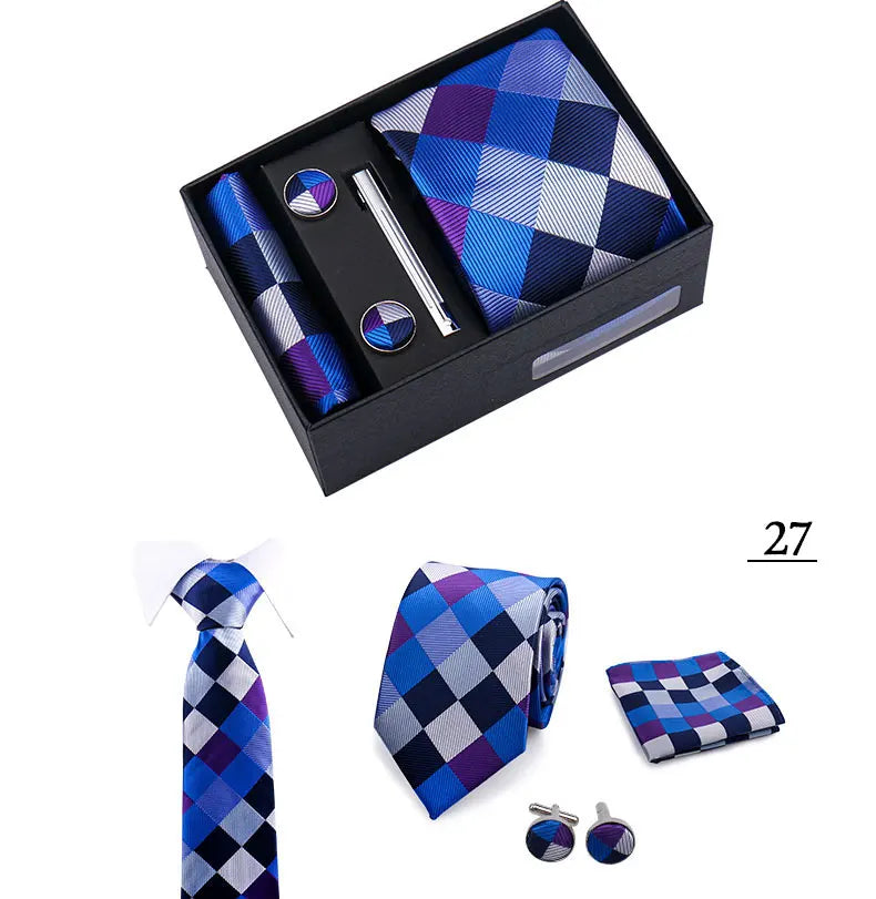 CowLost | tie-men-with-box-top-quality-business-ties-hanky-cufflink-set |6