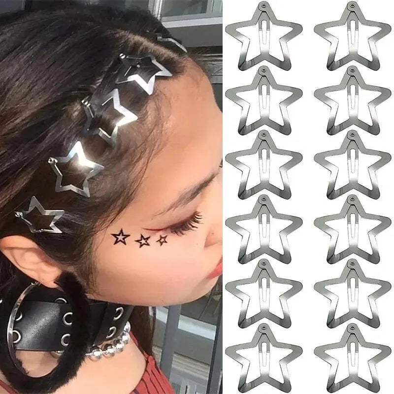 CowLost | 2-100pcs-star-hair-clips-for-girls-filigree-star |1