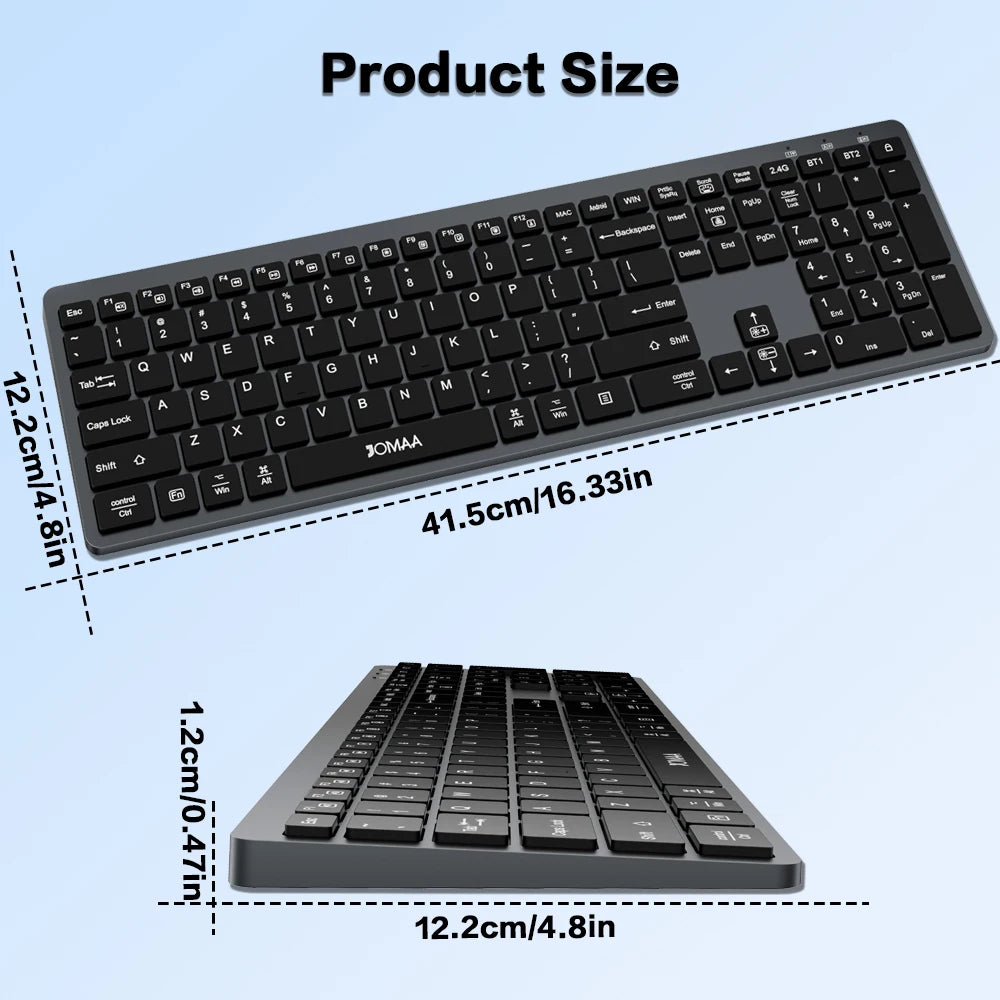 CowLost | product_id-jomaa-full-size-wireless-backlit-keyboard-2-4g-dual-bluetooth-rechargeable-silent-keyboard-for-pc-laptop |6