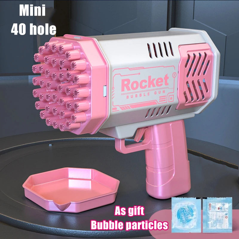 40 Hole Automatic Bubble Gun Toy Handheld Bubble Machine for Kids Outdoor Gift