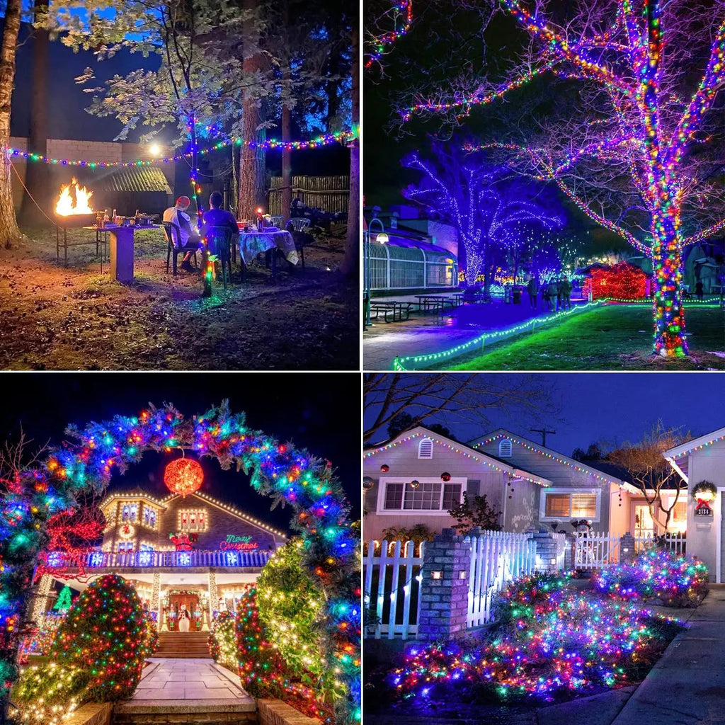 Solar Outdoor Fairy String Lights, 50-300 LED Copper Silver Wire, Waterproof, 8 Modes for Christmas & Wedding