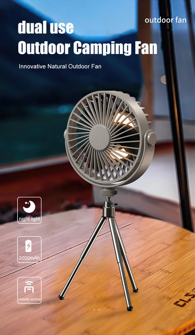 CowLost | product_id-usb-rechargeable-tripod-desk-fan-with-air-cooling-blower-and-night-light-for-camping-and-ceiling-use |7