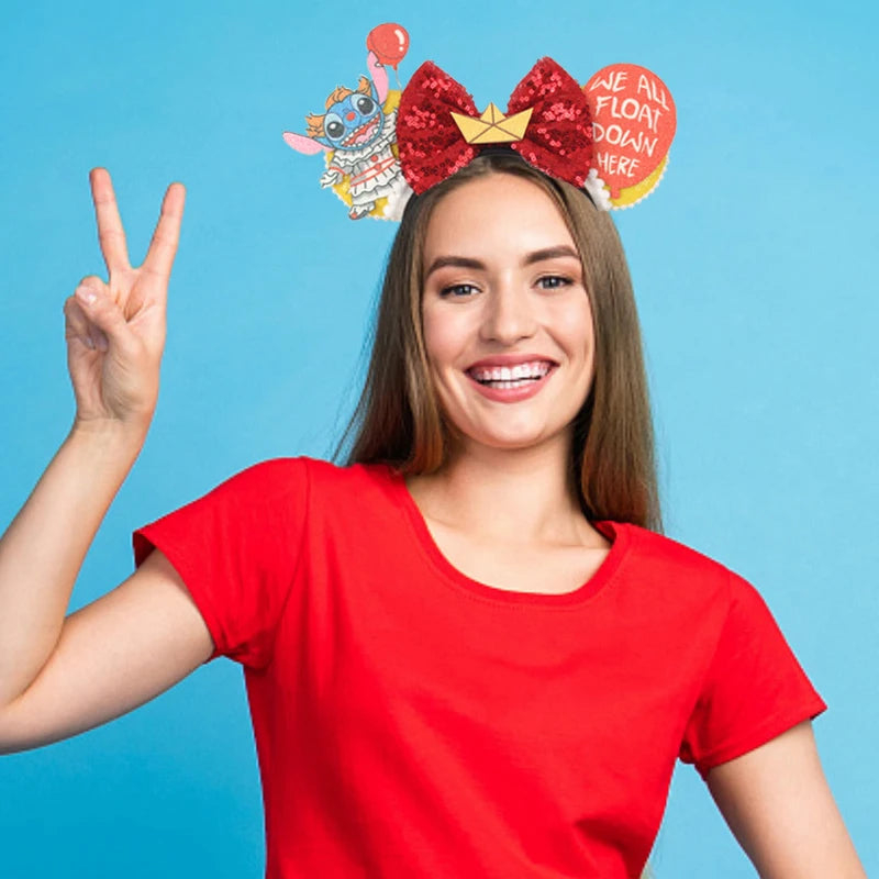 CowLost | cartoon-lilo-stitch-head-band-girls-sequins-bow-hairband |5