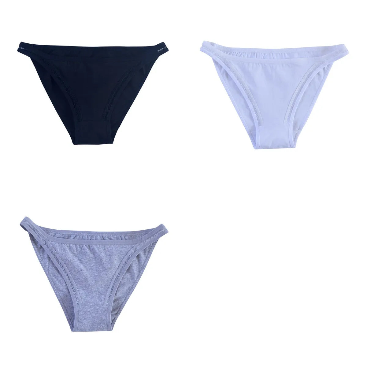 CowLost | product_id-3pcs-womens-cotton-low-rise-brazilian-briefs-with-mesh-sides-m-xl |39