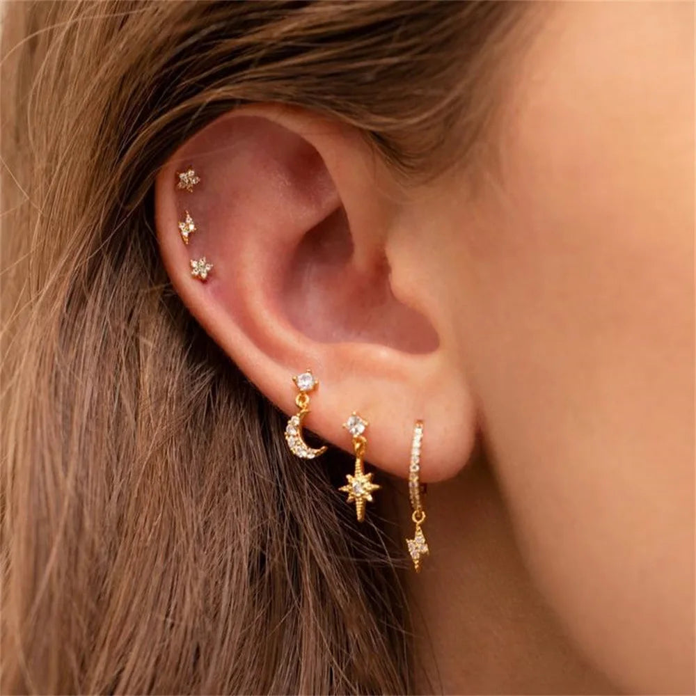 CowLost | stainless-steel-cubic-zirconia-chain-hoop-earring-for-women |9