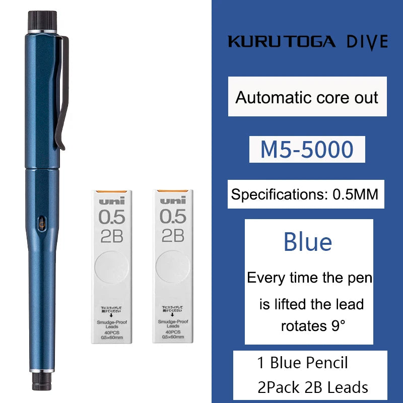 CowLost | product_id-uni-m5-5000-kurutoga-dive-0-5mm-hb-self-rotating-mechanical-pencil-black |25