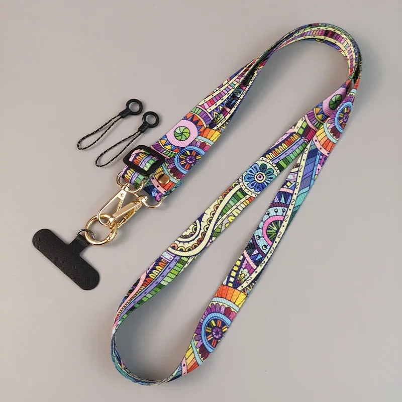 CowLost | uncategorized-adjustable-graffiti-pattern-long-crossbody-phone-lanyard |26