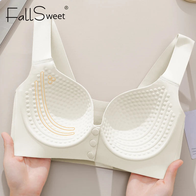 CowLost | product_id-fallsweet-wireless-front-buckle-push-up-seamless-sports-bra-for-women-large-size |3