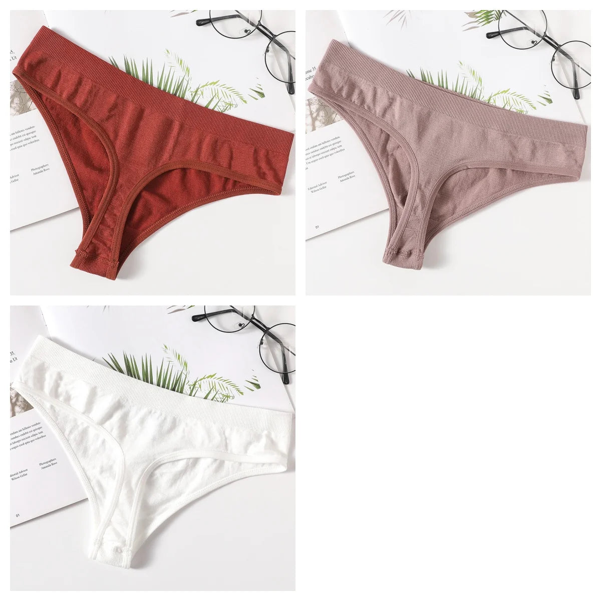 CowLost | product_id-3pcs-women-s-seamless-low-waist-g-string-thong-panties-m-xl |21