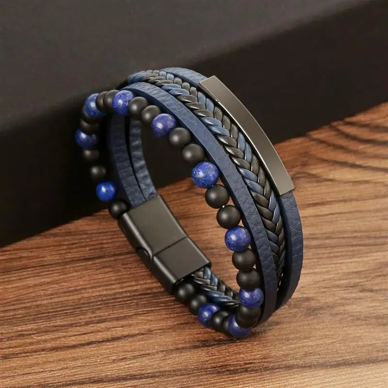 CowLost | badge-pass-holders-jiayiqi-stainless-steel-and-leather-bangle-bracelet-for-men |40