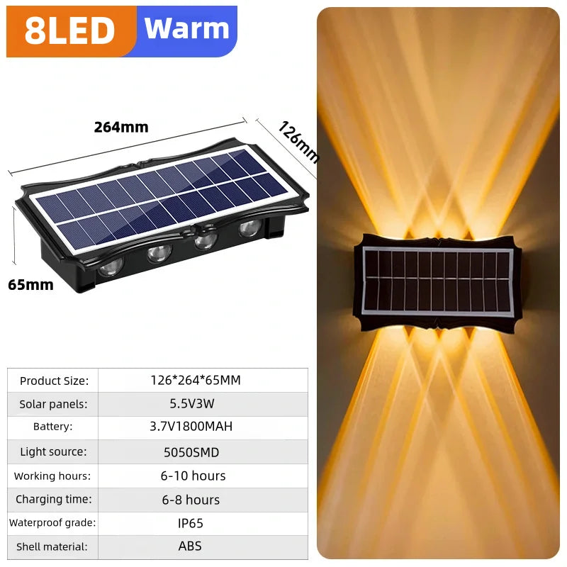 CowLost | product_id-solar-waterproof-led-wall-light-outdoor-high-brightness-up-down-garden-light |24