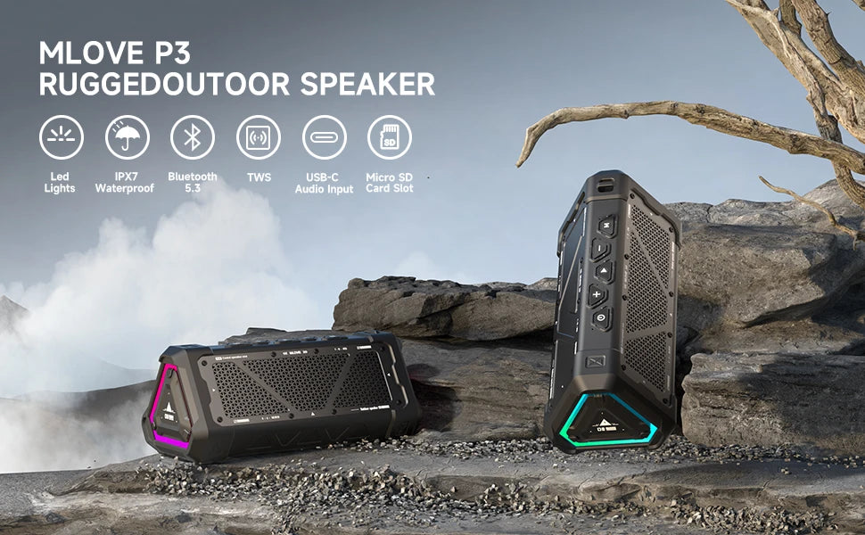 CowLost | mlove-p3-outdoor-bluetooth-speaker-40w-output-power-bluetooth-5-3-speaker-1 |15