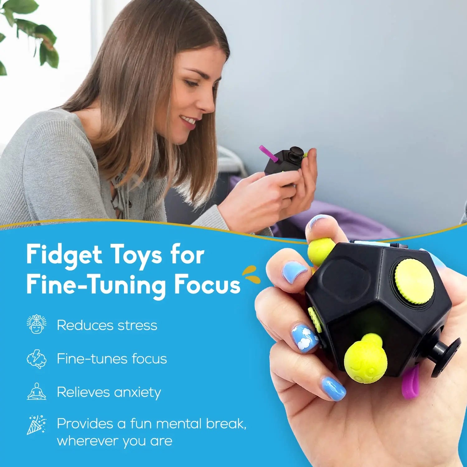 CowLost | fidget-cube-edc-anti-stress-sensory-toy-for-anxiety-adhd-autism-12-sided-dice-for-focus |4