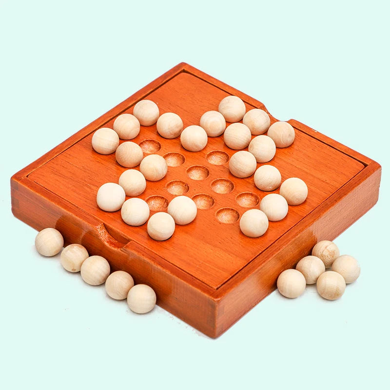 CowLost | wood-single-player-chess-marble-solitaire-board-game-iq-logic-challenges-for-adults |9