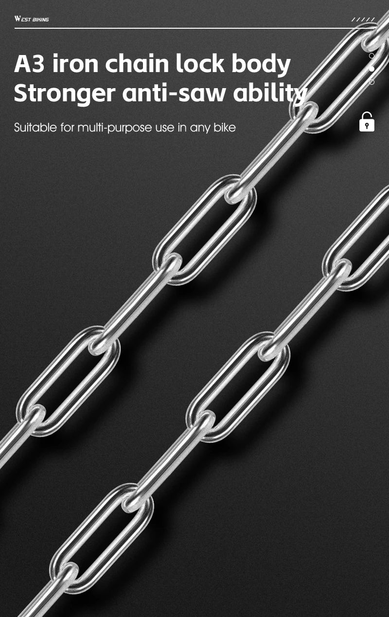 CowLost | sporting-goods-west-biking-wear-resistant-anti-slip-bicycle-chain-lock |11
