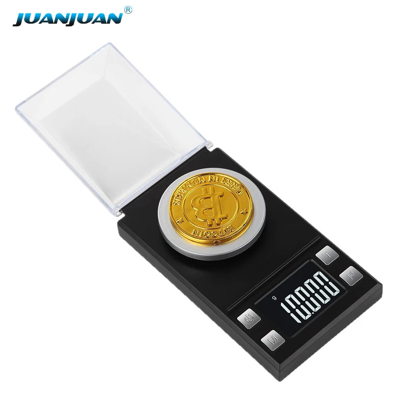 LCD Digital Jewelry Scale 0.001g Accuracy Electronic Gold Diamond Weighing Scale for Kitchen Food