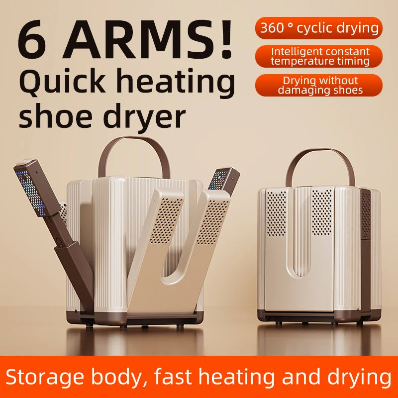 CowLost | product_id-homefish-six-arm-foldable-electric-shoe-and-boot-dryer-with-timer-200w-portable-shoe-warmer |3