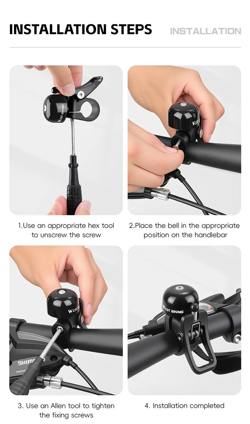 CowLost | west-biking-retro-bicycle-bell-mini-bicycle-handlebar-bell-aluminum-alloy-bike-horn-cycling-alarm-mtb-road |18