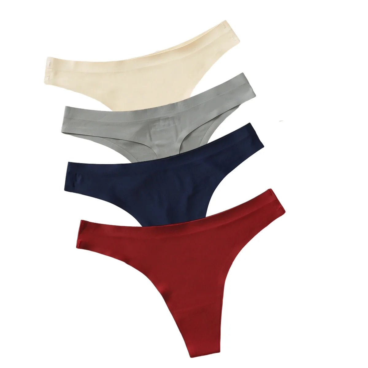 CowLost | product_id-4pcs-women-s-low-waist-seamless-ice-silk-thong-panties-set |10