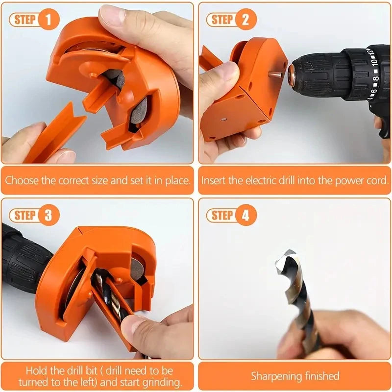 1 Set Multipurpose Twist Drill Grinder 2-16mm Impact Electric Drill With 3pcs Drill Bit Positioner Portable Drill Sharpener