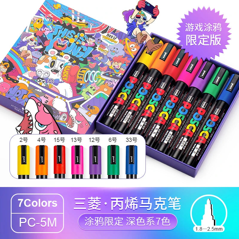 CowLost | product_id-uni-posca-limited-graffiti-marker-pen-set-8-assorted-colors-water-based-acrylic-0-7-2-5mm |31