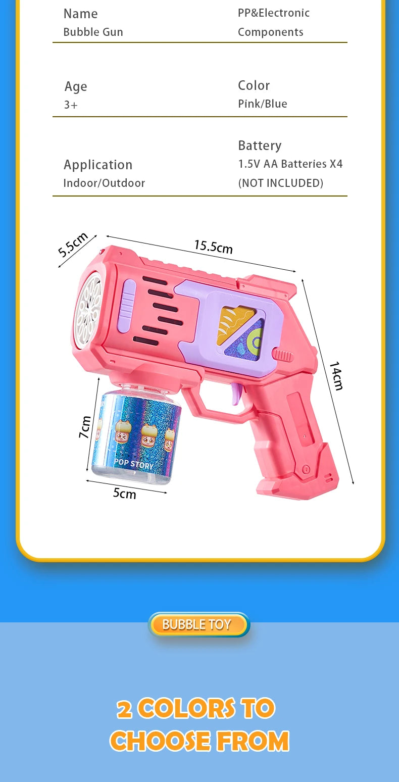 CowLost | product_id-electric-bubble-gun-toy-with-colorful-lights-outdoor-summer-puzzle-gift-no-bubble-liquid-or-battery-included |14