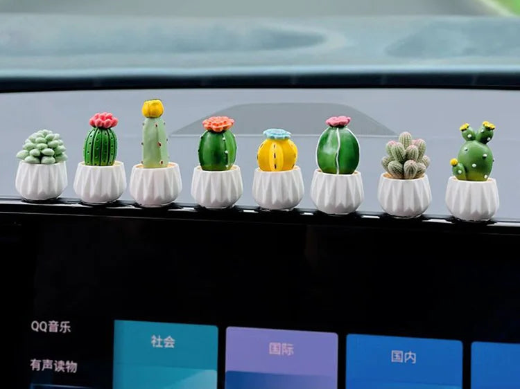CowLost | 4pcs-resin-simulation-cactus-car-decoration-mini-succulent-decoration-home-office-desktop-computer-crafts-couple-small-gifts-toy |8