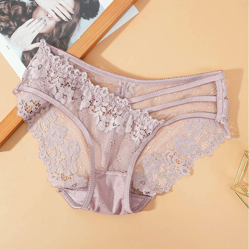 CowLost | new-lace-panties-women-sexy-low-waist-briefs-hollow-out |10