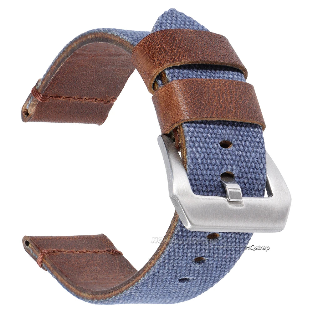 CowLost | product_id-hqstrap-nylon-calfskin-leather-watchbands-20mm-24mm-unisex-replacement-straps |12