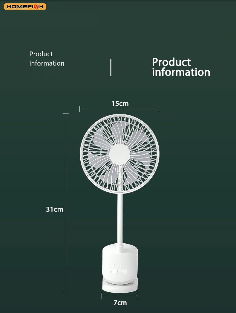 CowLost | product_id-homefish-3600mah-portable-clip-fan-4-gears-quiet-720-rotatable-battery-fan |25