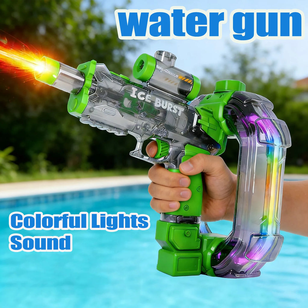 Ring-Shaped Electric Water Gun with Lights and Sound – Kids Summer Toy Gift