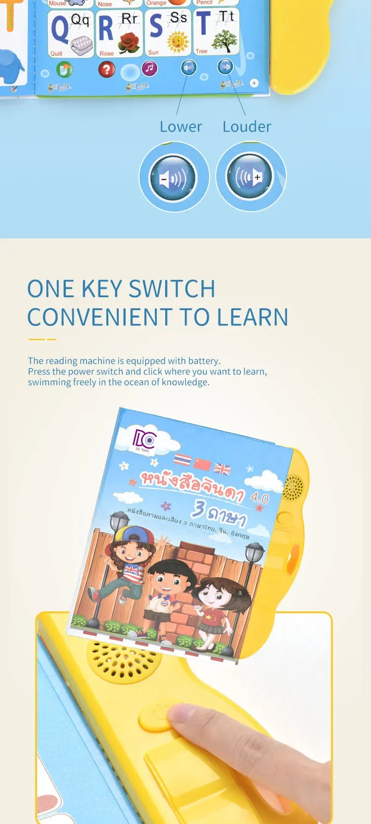 CowLost | pens-product_id-3-in-1-educational-story-notebook-with-reading-pen-thai-chinese-english-learning-machine |15