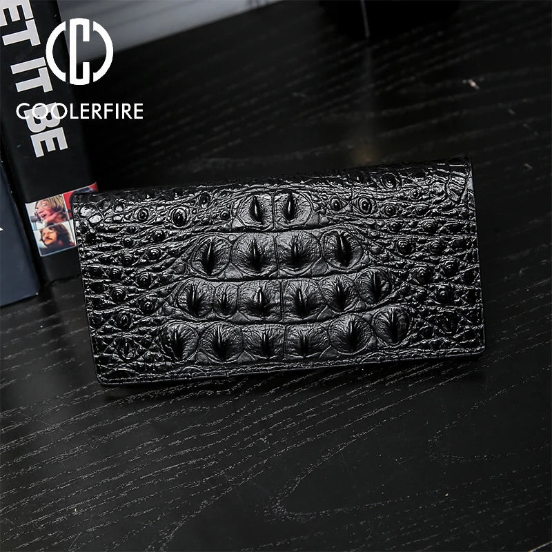 CowLost | men-wallets-business-long-crocodile-genuine-leather |3