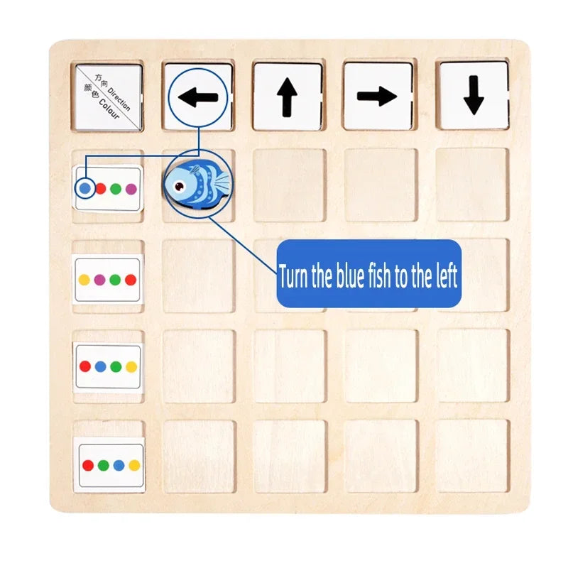 Wooden Montessori Educational Logic and Color Cognition Board Game for Children