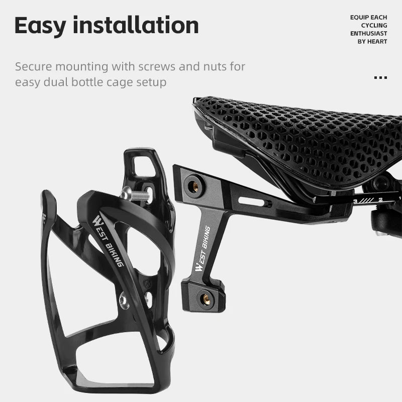 CowLost | west-biking-bicycle-water-bottle-cage-extension-mount-for-bike-saddle-single-double-bottles-holder-mtb-road-bike-accessories |2