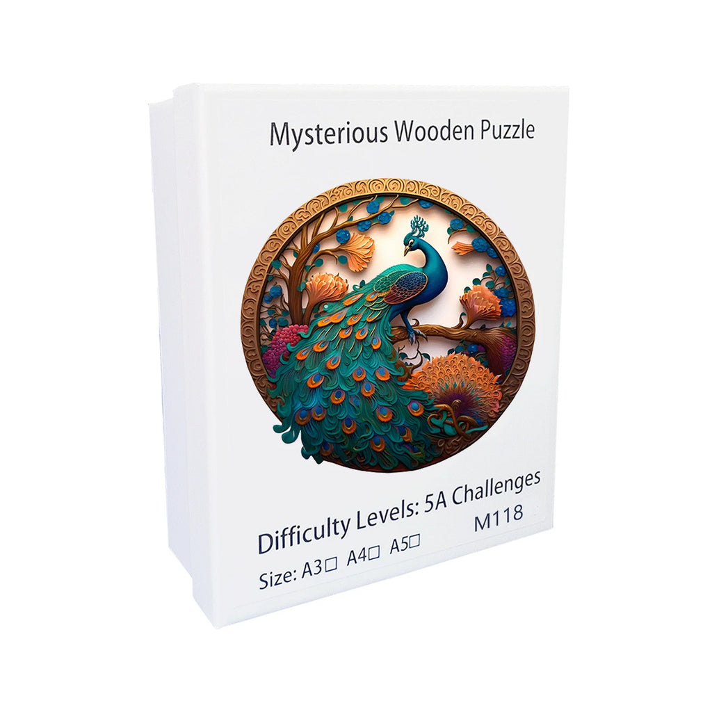 CowLost | product_id-3d-wooden-round-peacock-puzzle-educational-animal-toy-gift |6