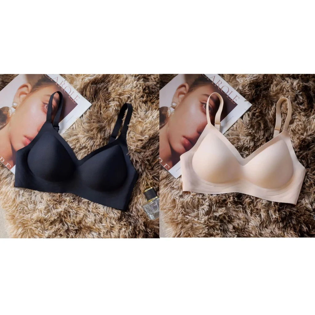 CowLost | product_id-2pcs-womens-seamless-padded-wireless-bras-with-adjustable-straps-back-closure |12