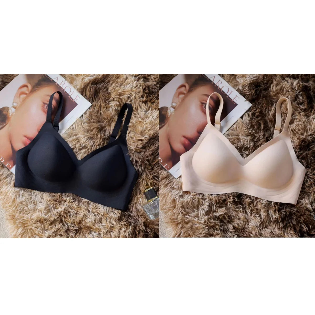 CowLost | product_id-2pcs-womens-seamless-padded-wireless-bras-with-adjustable-straps-back-closure |12